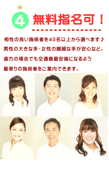 選んだ理由ベスト4 指名料無料