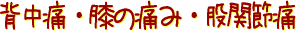 背中痛・膝の痛み・股関節痛